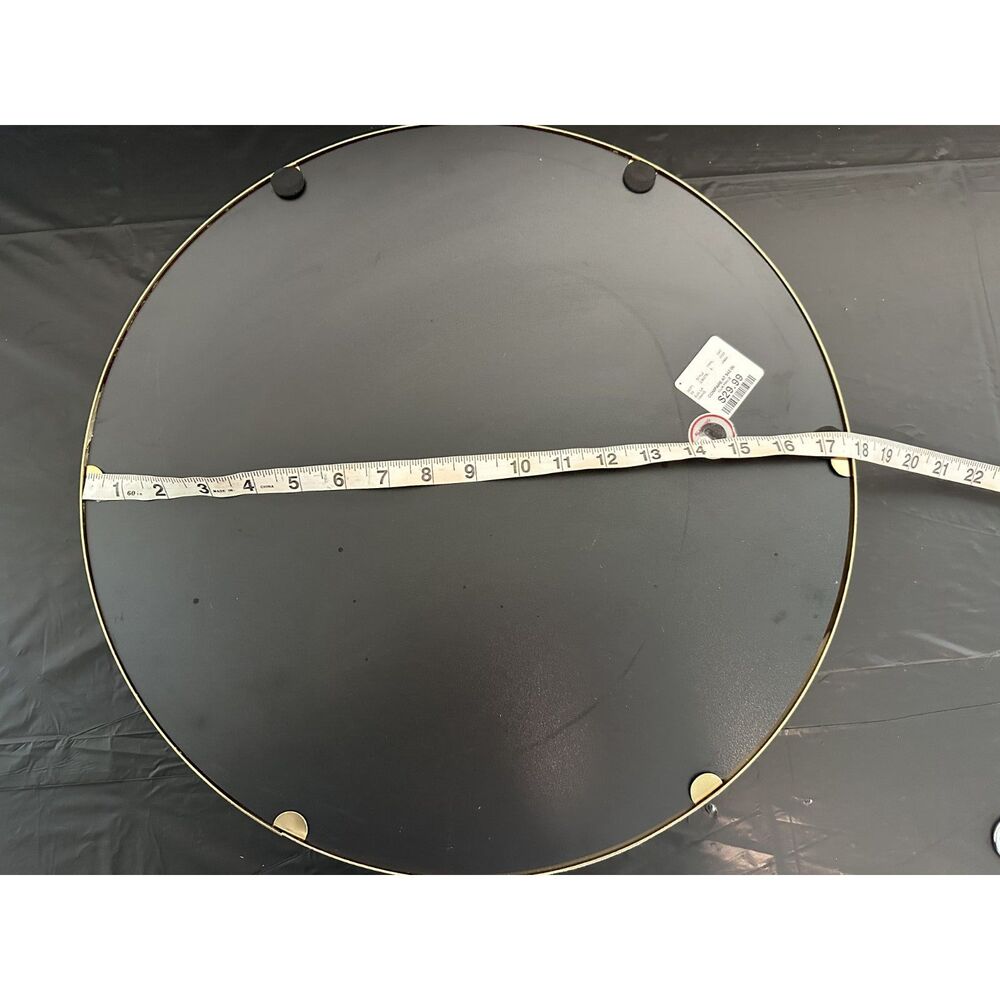Gold Mirrored Decorative Tray – Round Metal Vanity & Serving Tray – Glam Home De - Picture 2 of 3